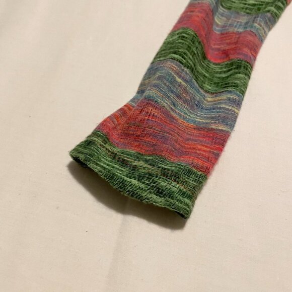 Zara Striped Green Pink Runched Knit Mini Dress Size Small - Picture 16 of 16